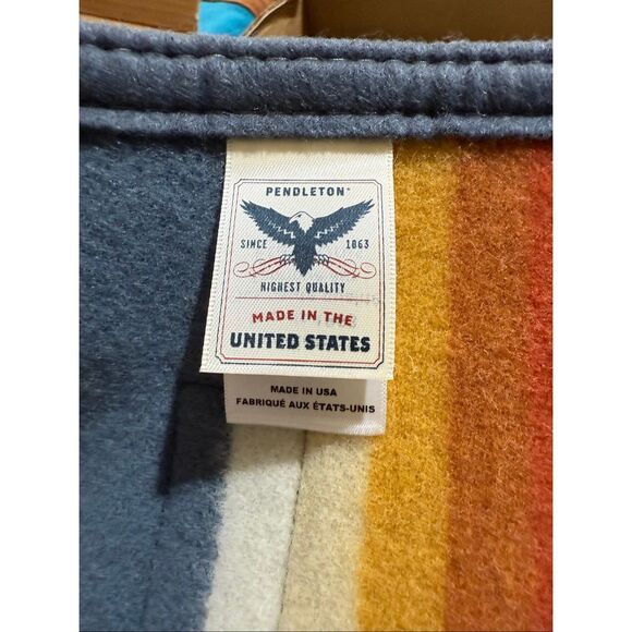 NWT Pendleton Beaver State Chief Joseph Wool Blend Blanket Slate Multi 64"x80" - Picture 9 of 14